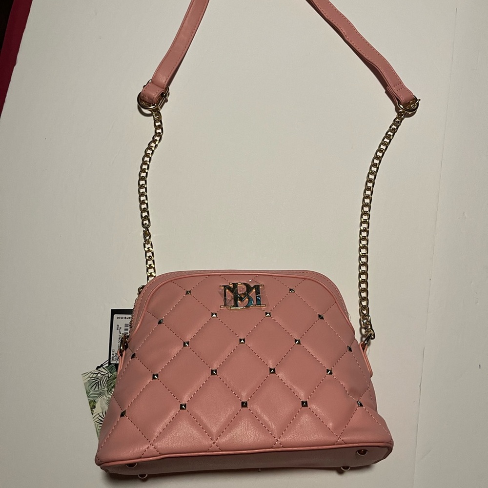 MB Badgley Mishka pink Quilted Crossbody Bag